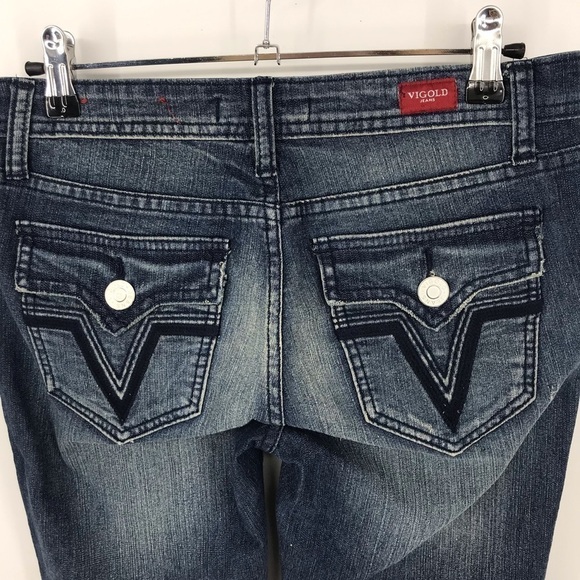 Vigold Button Flap Embroidered Pocket BootCut Jean👖 - Picture 7 of 10